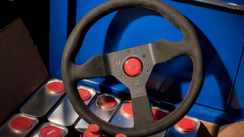 MOMO Monte Carlo Alcantara Black & Red Steering Wheel