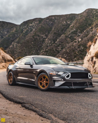 Gray Ford Mustang S550 - MOMO Heritage 6 Wheels in Bronze